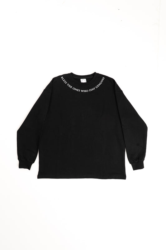 "Bless® Genuine City" Long Sleeve Crewneck - Black